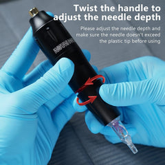 Wormhole Tattoo rotary machine shaft highlights smooth rotation and quiet operation.