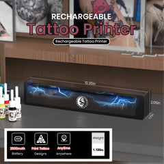 Wormhole Tattoo stencil printer app interface demonstrating image upload and sizing