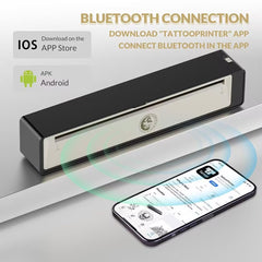 Wormhole Tattoo stencil printer Bluetooth setup highlights wireless freedom for easy placement.