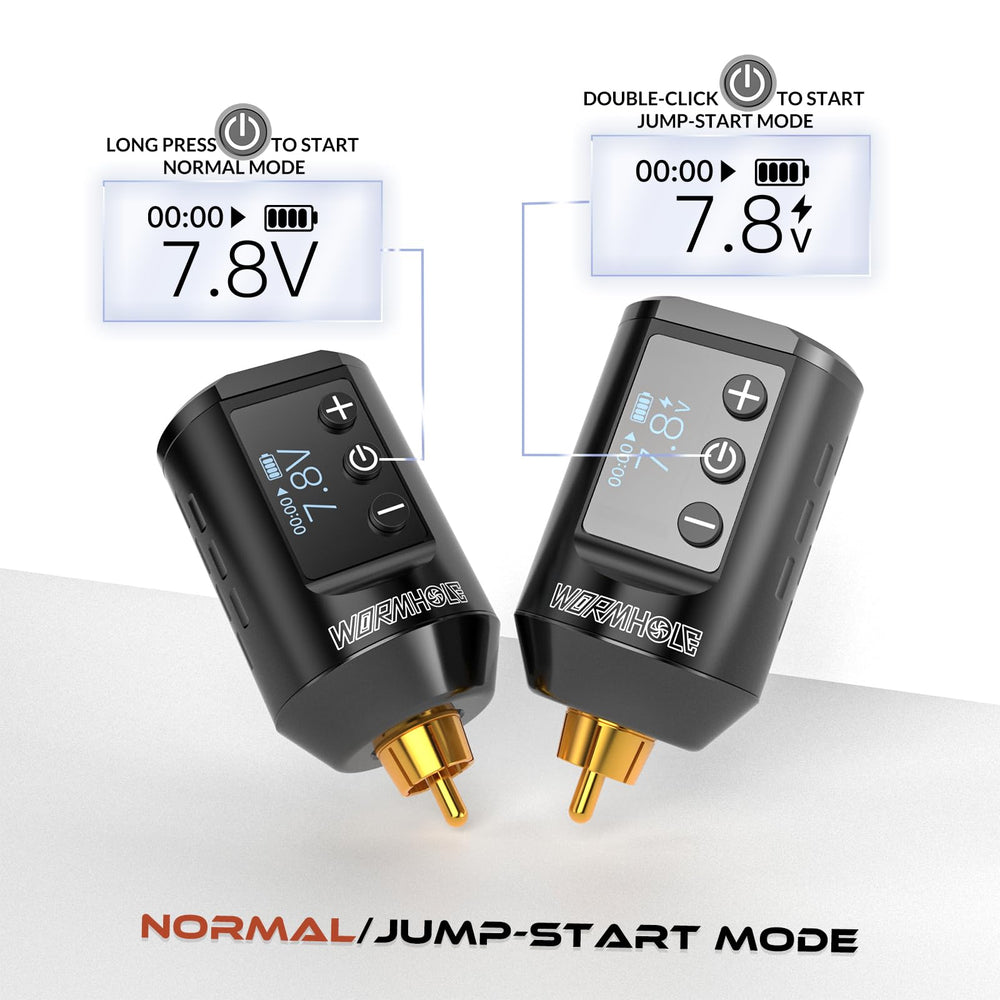 Wormhole Tattoo WB11-A side view showing compact portable power for mobile studios.