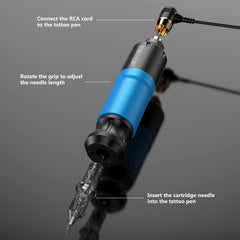 Wormhole Tattoo WTK093 blue ergonomic grip highlights comfortable handling during longer sessions