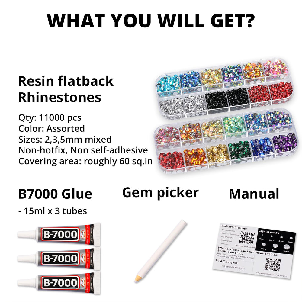 Worthofbest rhinestones 3mm flatbacks add eye-catching shine to nails and crafts.