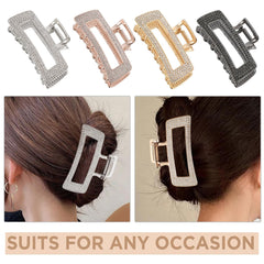 WORTL black rhinestone claw clip provides bold contrast and reliable grip for daily wear.