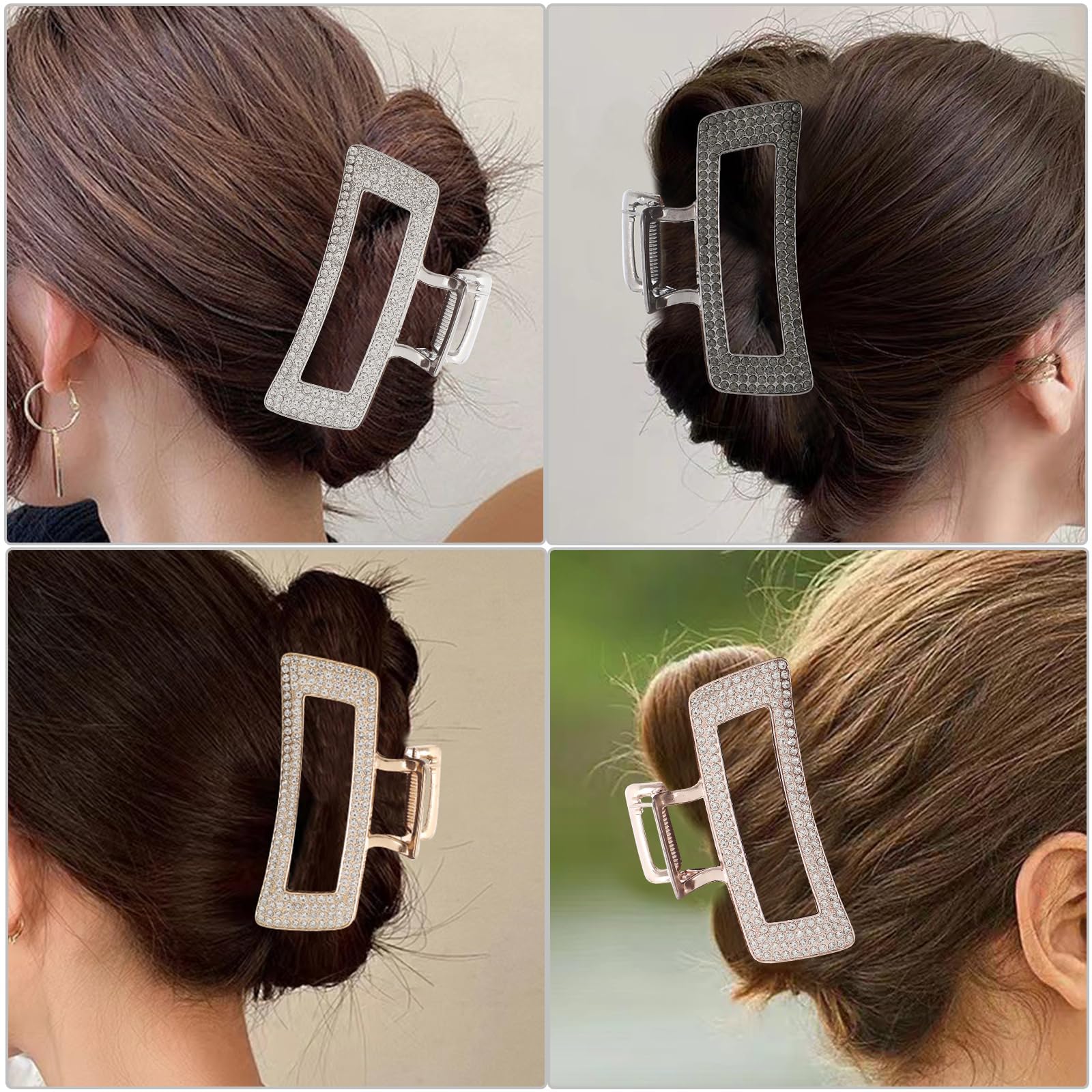 WORTL pink rhinestone claw clip blends fashion with secure all-day hold.