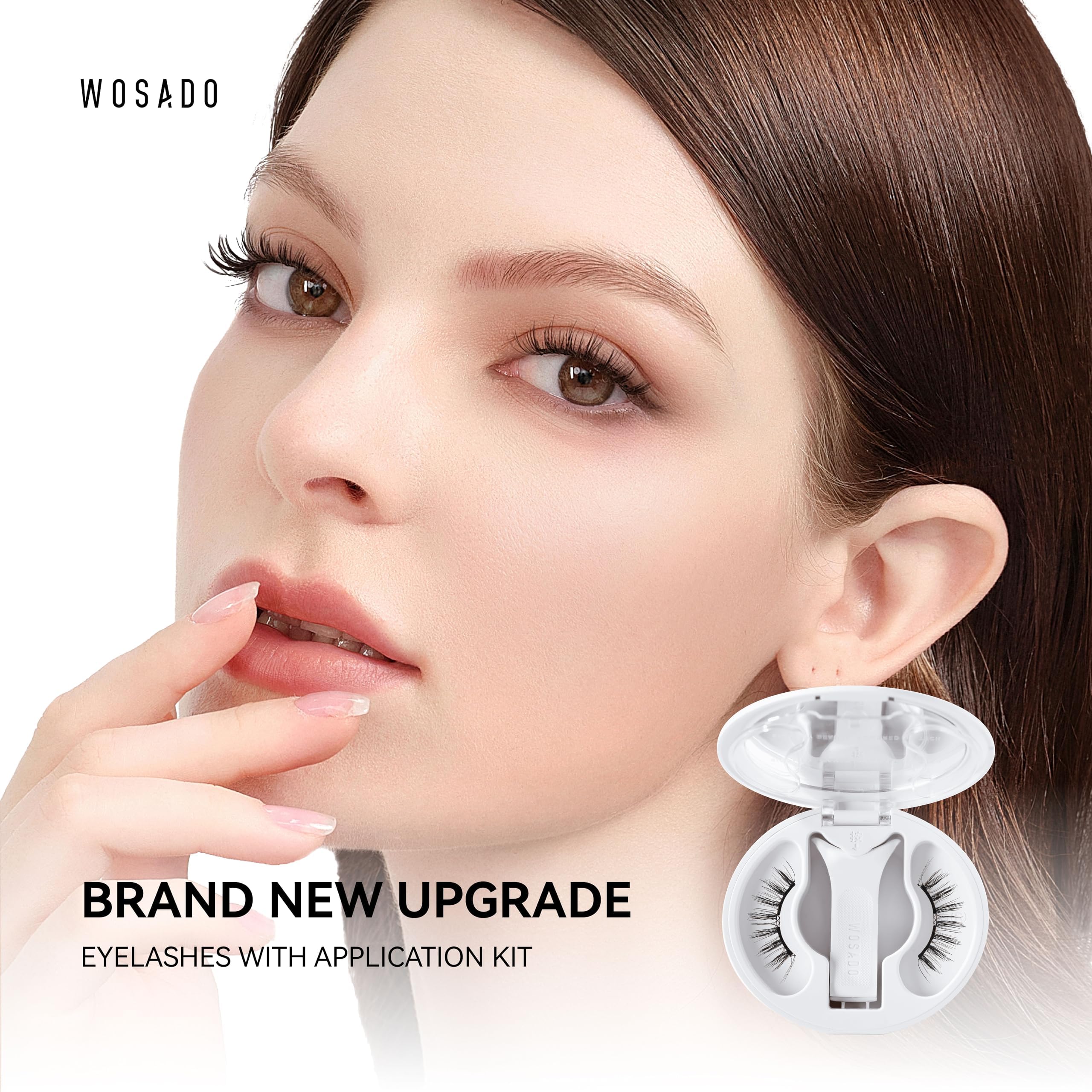 WOSADO Magnetic Eyelashes V27 Chicago Skyline applicator inside for precise placement.