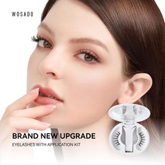 WOSADO Magnetic Eyelashes V27 Chicago Skyline applicator inside for precise placement.