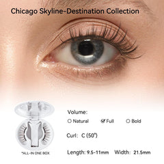 WOSADO Magnetic Eyelashes V27 Chicago Skyline close-up highlighting feather-light comfort.
