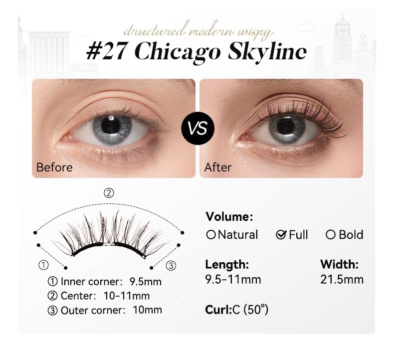 WOSADO Magnetic Eyelashes V27 Chicago Skyline waterproof test demonstrates durability.