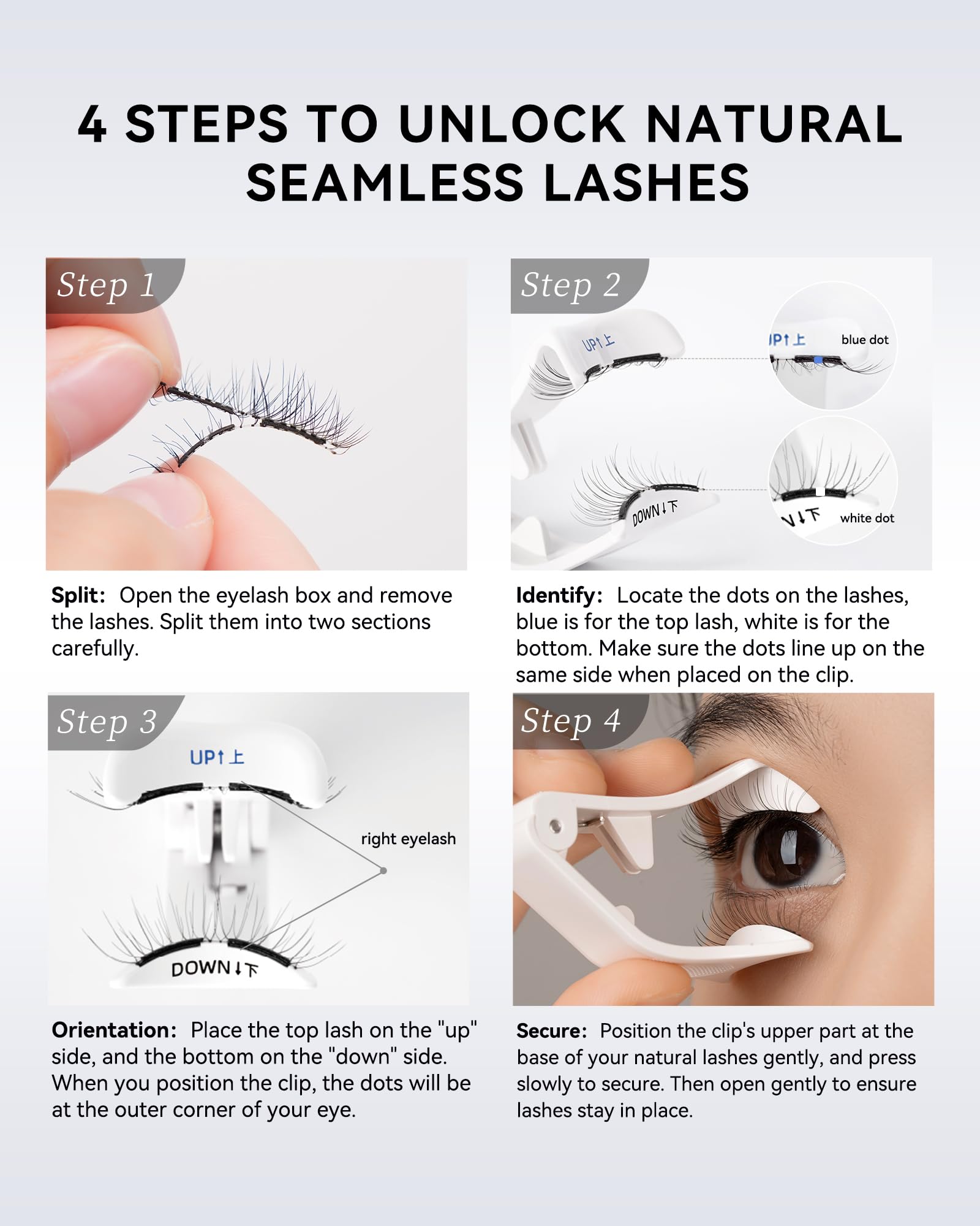WOSADO quick 3s application, 1s removal demo for fast lash routine.