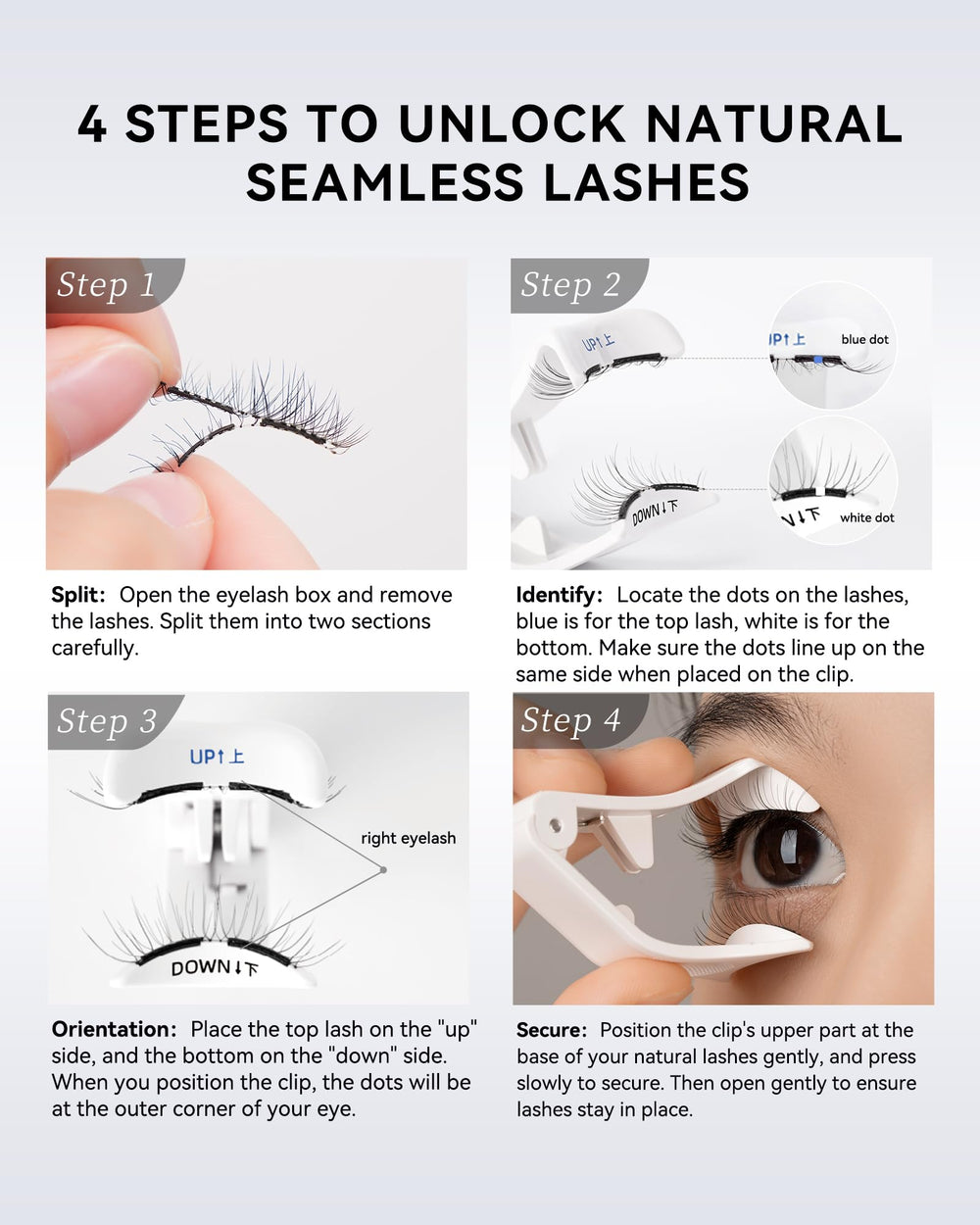 WOSADO quick 3s application, 1s removal demo for fast lash routine.