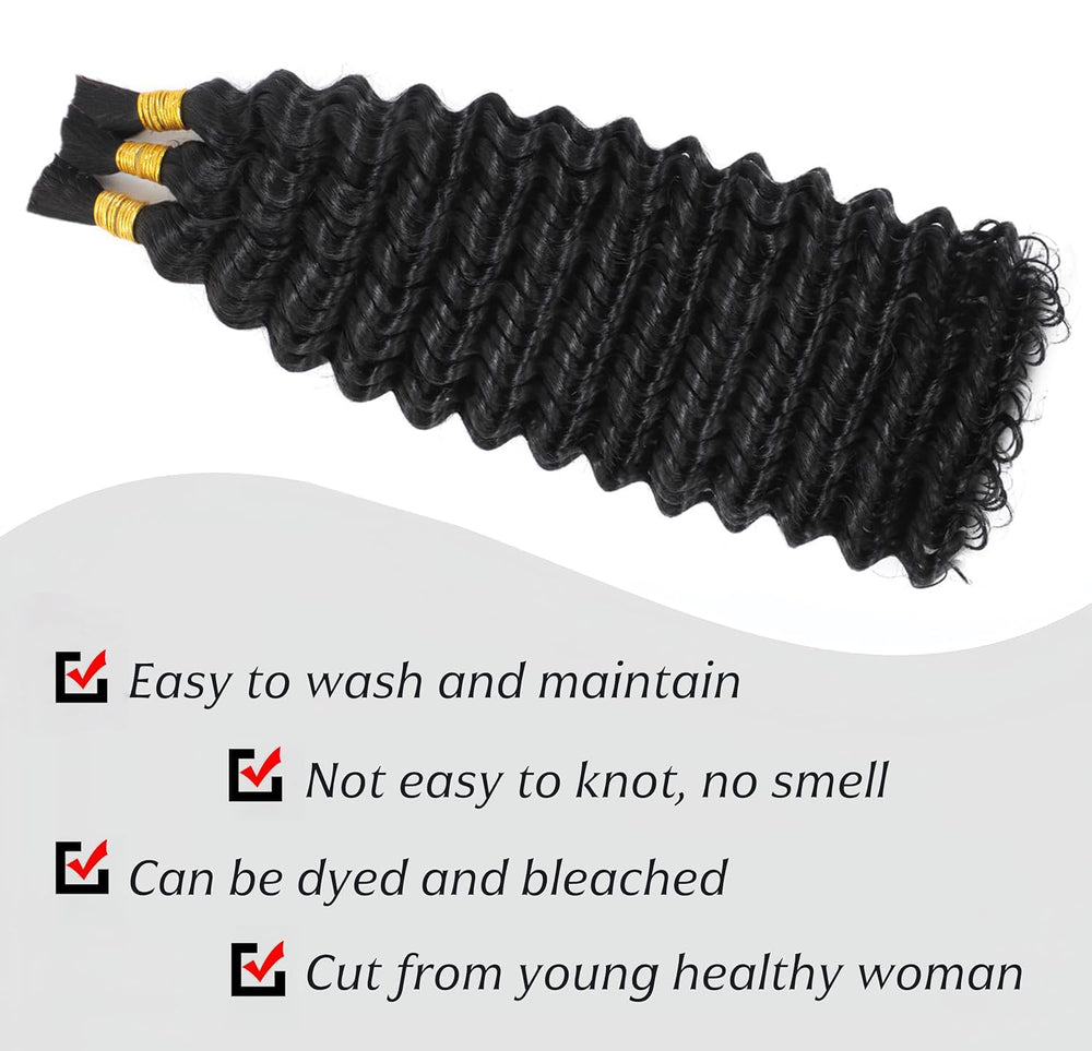 Wosama natural color three-bundle pack front view for versatile, long-lasting boho styles.