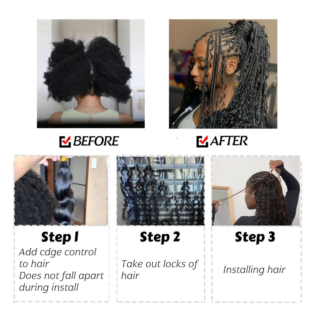 Wosama braids on a mannequin demonstrating easy styling and natural blend with hair.