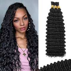 Wosama 16-inch curly knotless hair close-up showing tangle-free Remy texture for boho braids.