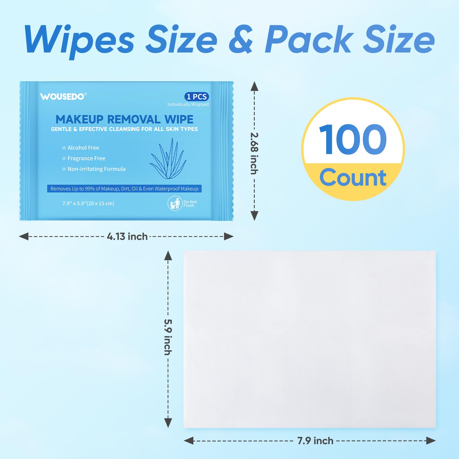 WOUSEDO makeup remover wipes bulk value pack for households and hospitality services.