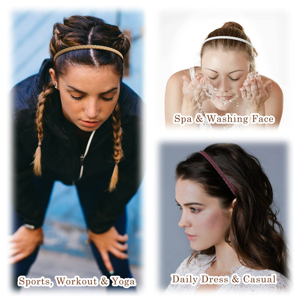 WOVOWOVO headbands in use during busy morning routine for hair control.
