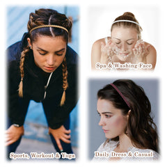 WOVOWOVO headbands in use during busy morning routine for hair control.