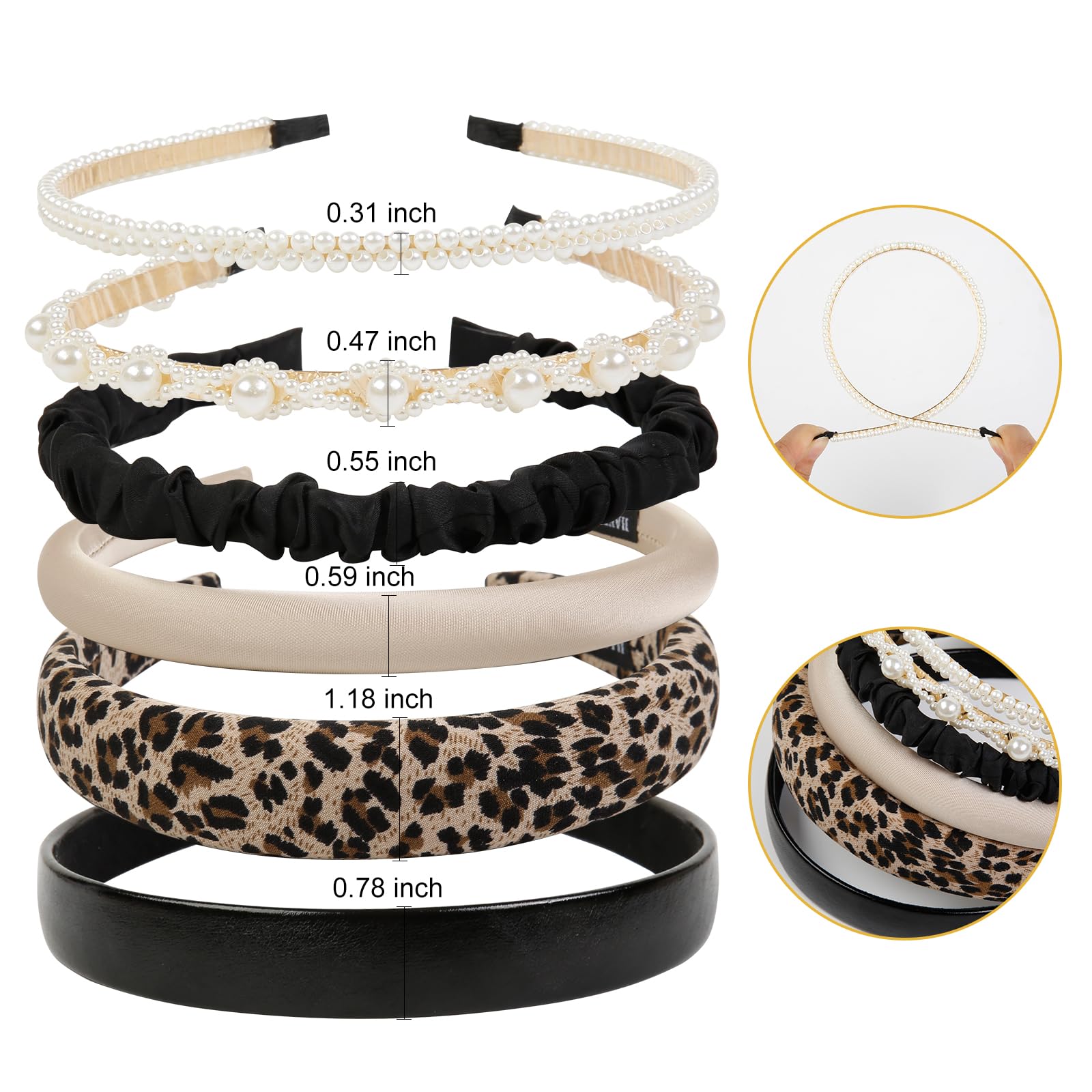 WOVOWOVO pearl headband provides timeless sparkle for special occasions.
