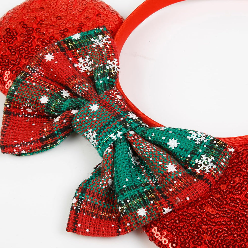 WOVOWOVO plaid bow headband seasonal flair for winter celebrations