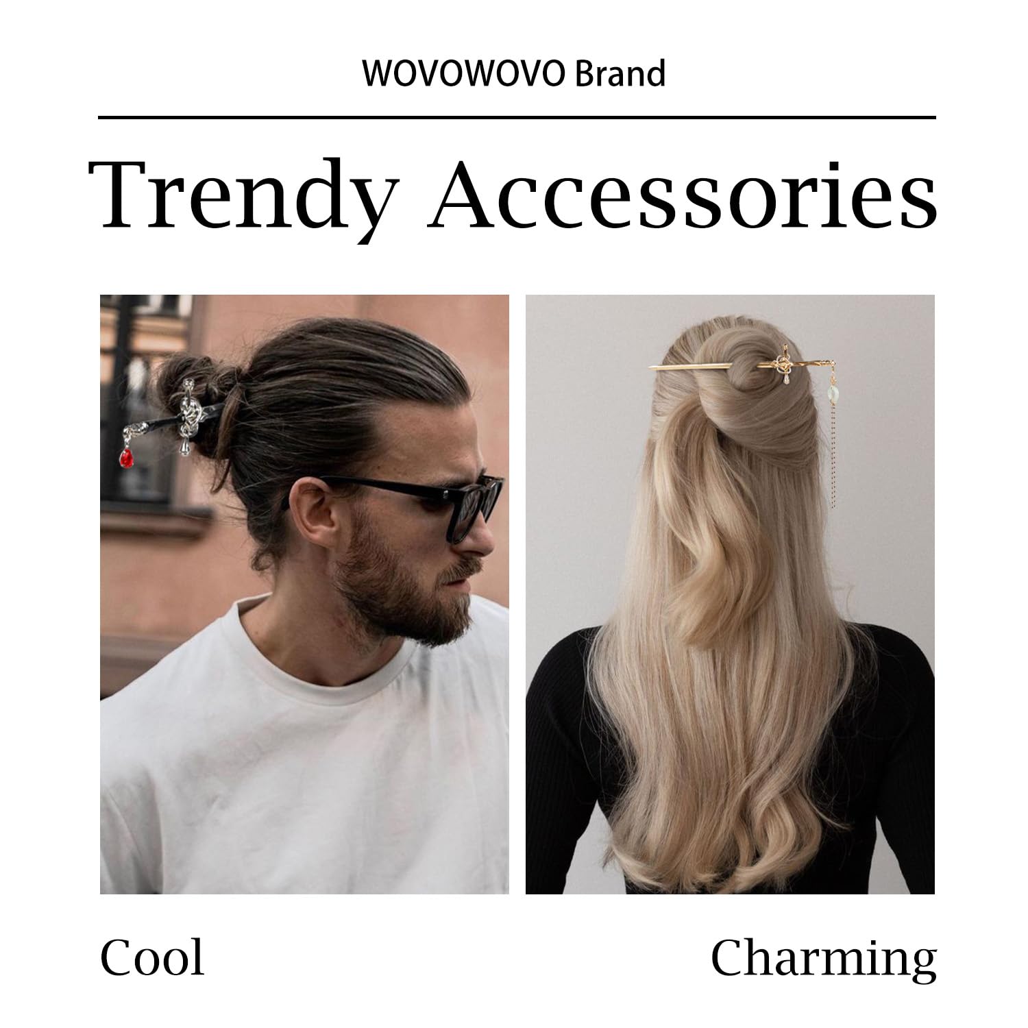 WOVOWOVO sword hair stick bun-secure use keeps strands in place