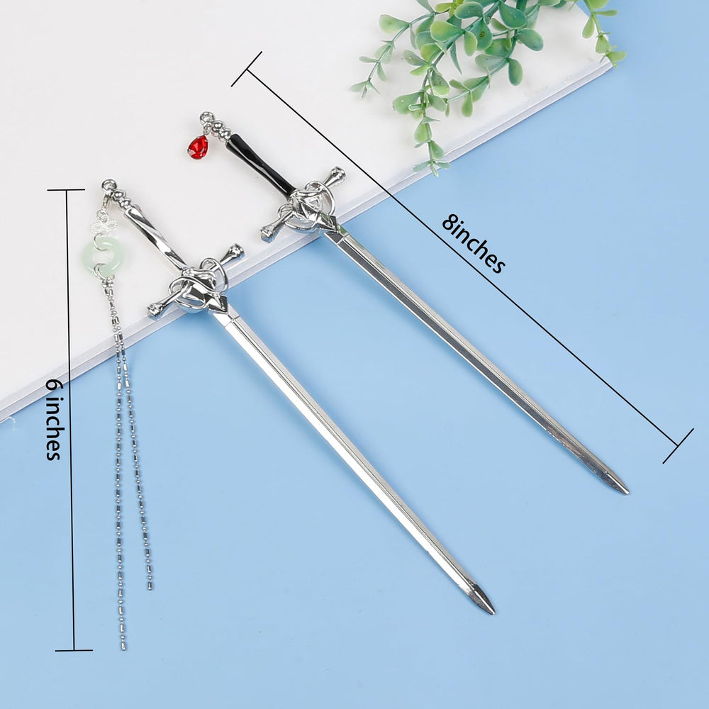 WOVOWOVO sword hair stick closeup metal finish adds premium vibe