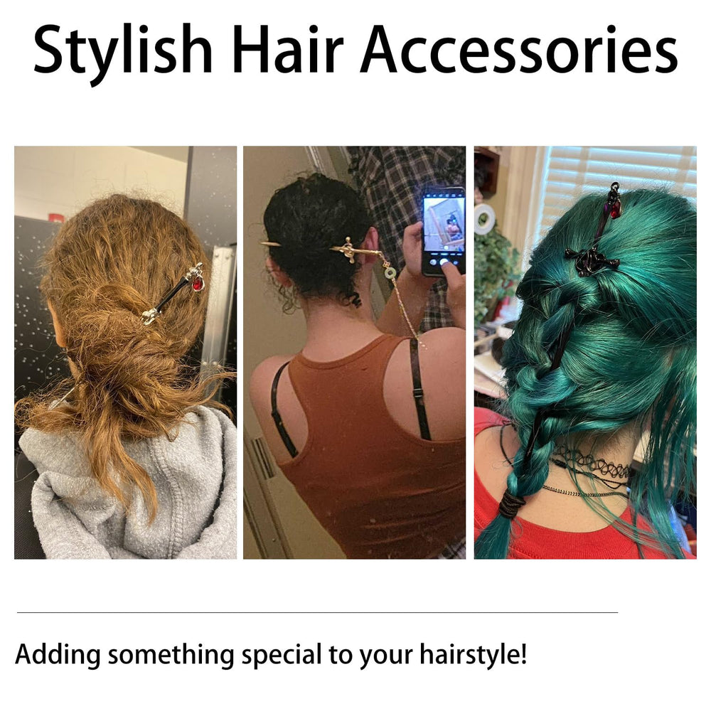 WOVOWOVO sword hair stick tassels highlight festive or cosplay hairstyles