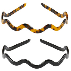 WOVOWOVO wavy headband in black provides secure all-day hold.