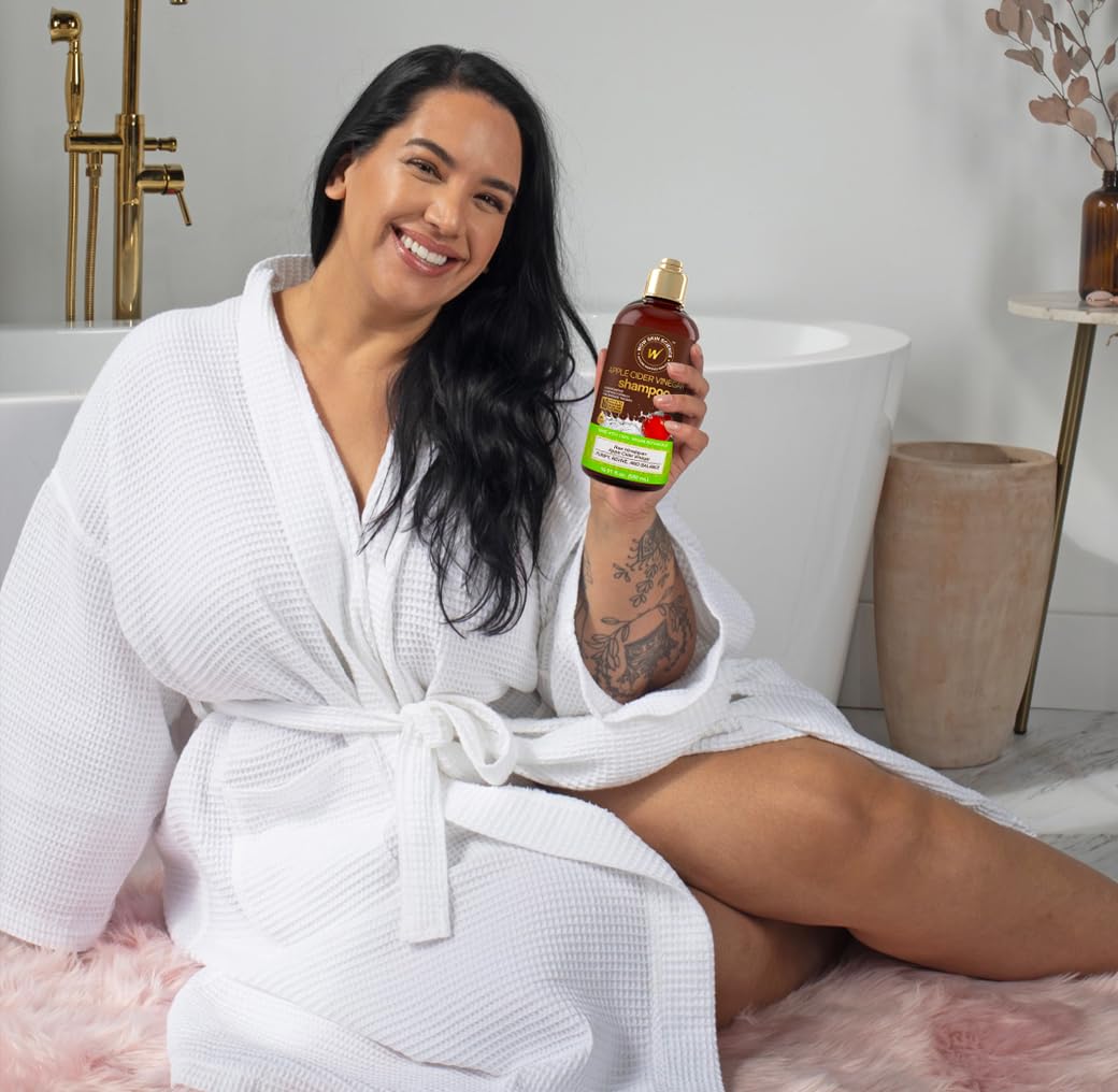 WOW Life Science Apple Cider Vinegar Shampoo packaging highlights paraben- and sulfate-free formula.