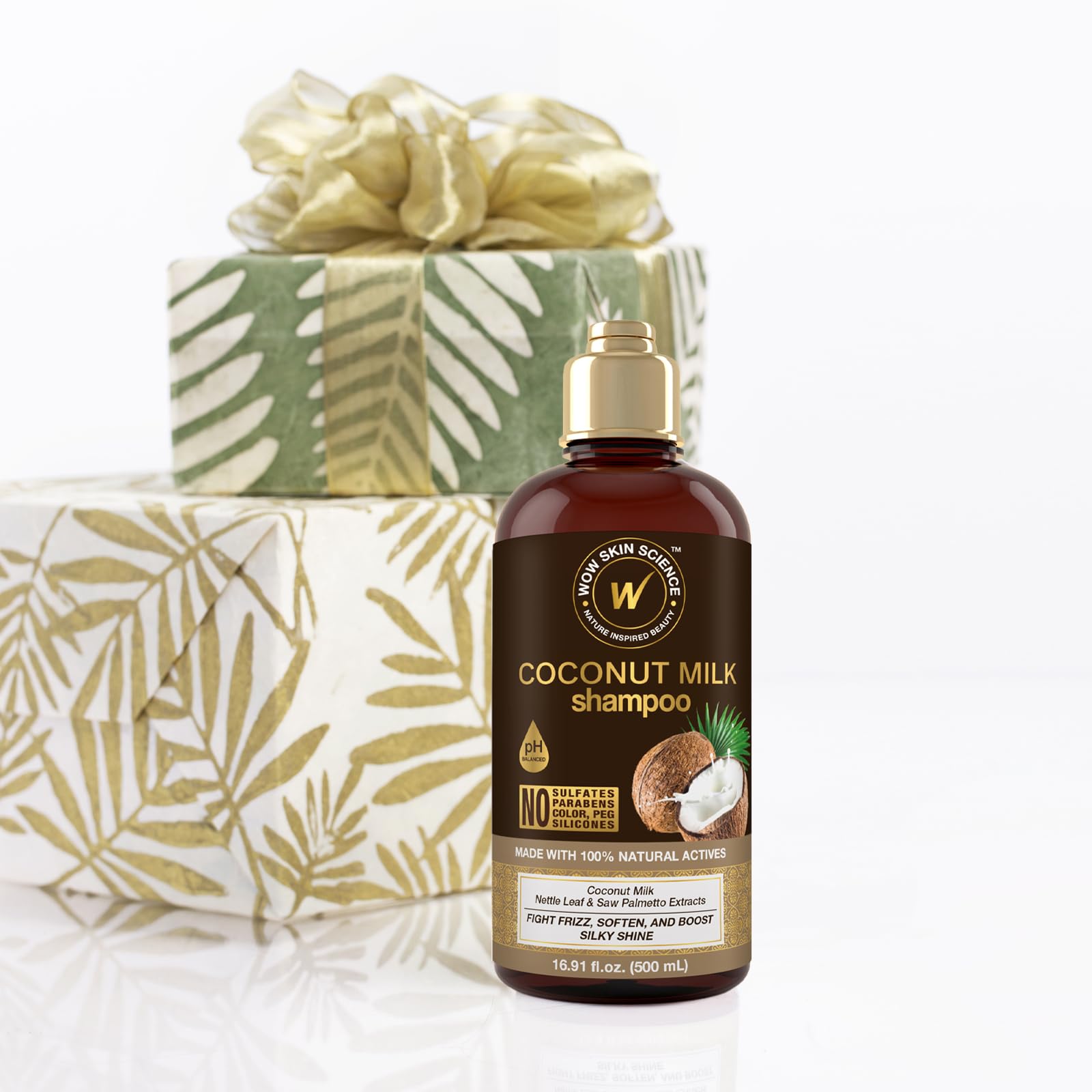 WOW Skin Science Coconut Oil Milk Shampoo jojoba-oil supports scalp balance and hair softness