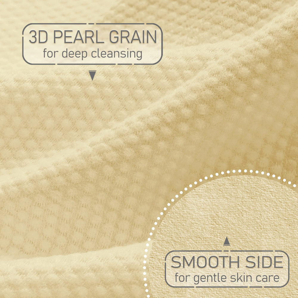 WOWOTEX towel shown dry, ideal for sensitive-skin facial cleansing.