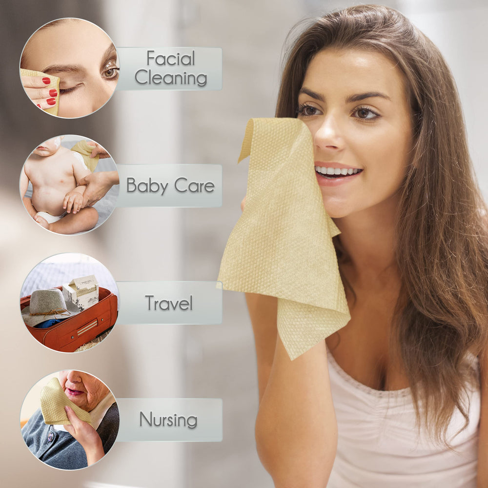 WOWOTEX towel used for makeup removal with a gentle swipe.