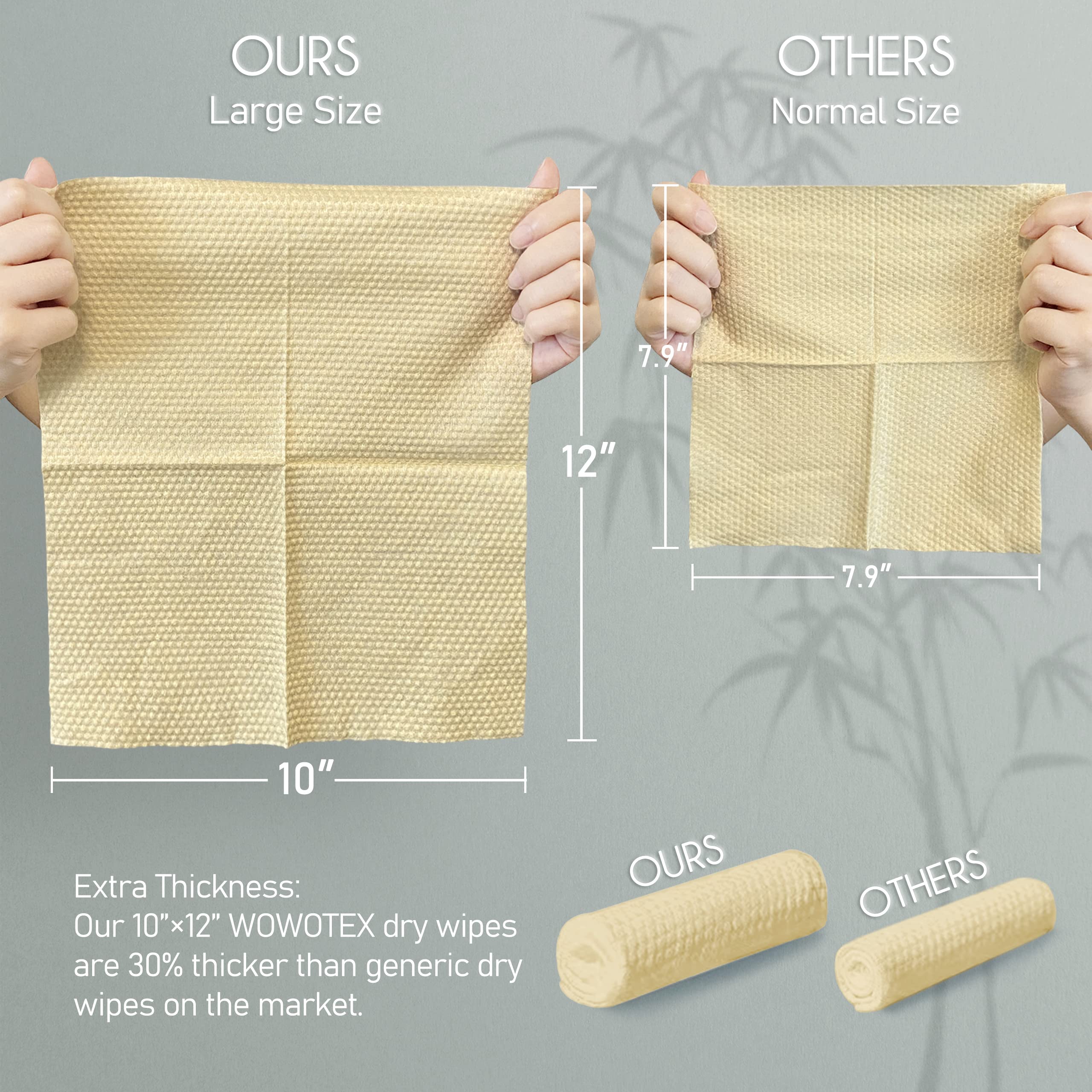 WOWOTEX disposable face towel wet-dry usage demonstrates versatile skin cleansing.