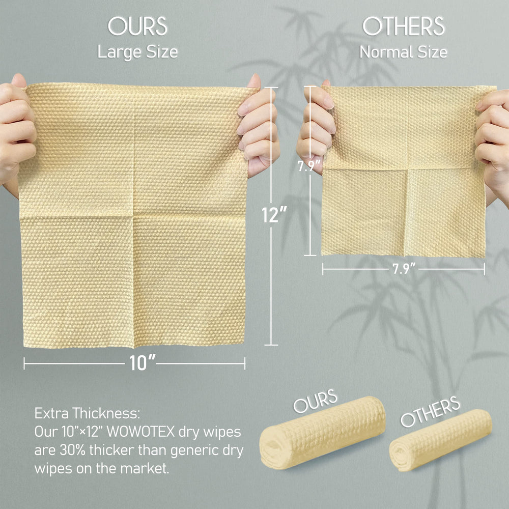 WOWOTEX disposable face towel wet-dry usage demonstrates versatile skin cleansing.