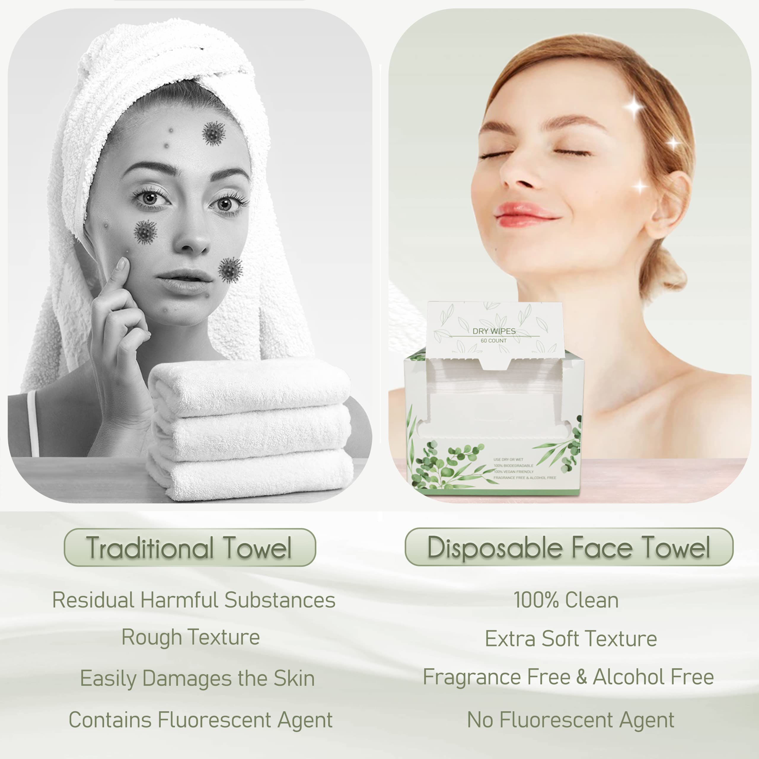 WOWOTEX wet-use towel for makeup removal in bathroom setting