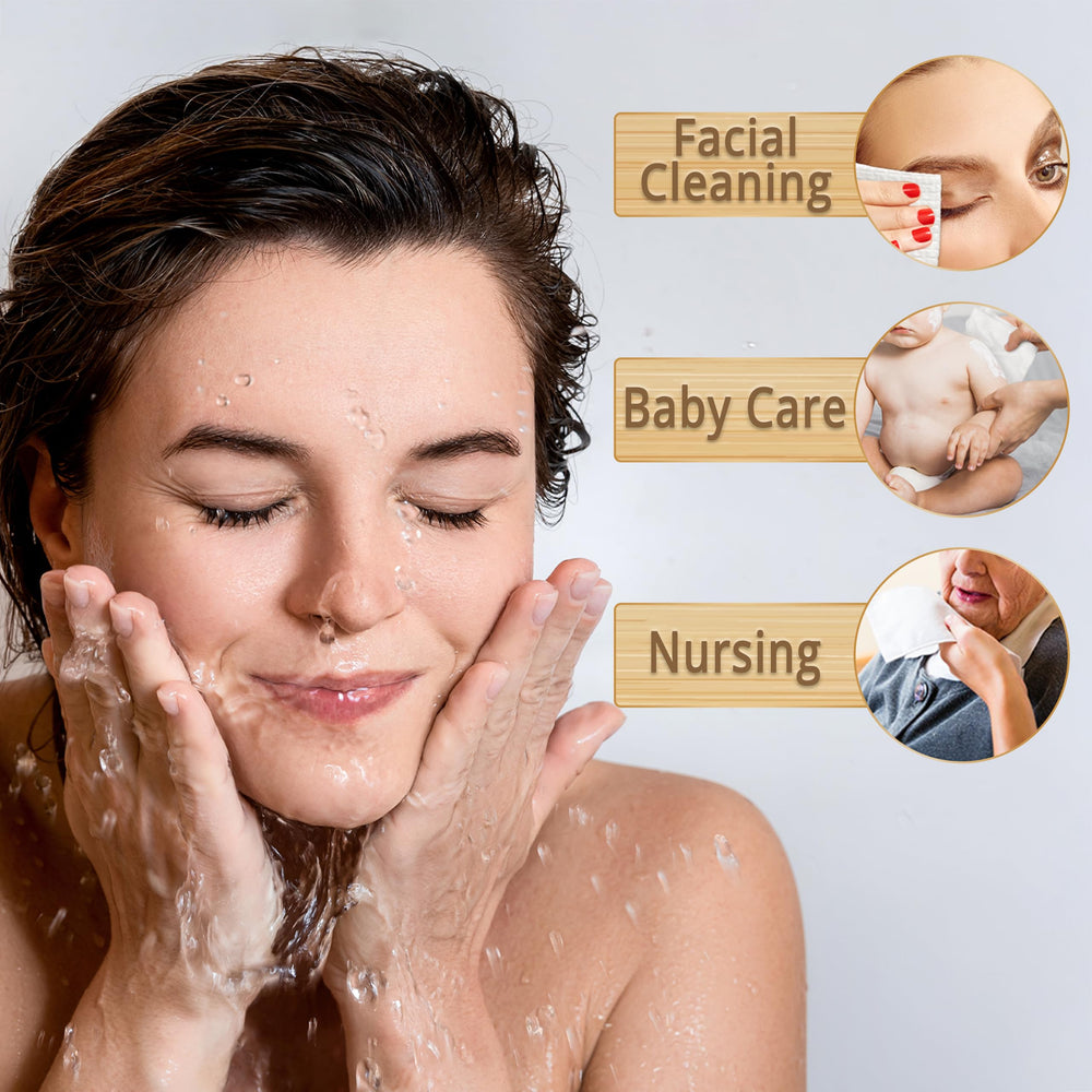 WOWOTEX facial cleansing scene in a bathroom shows a hygienic, convenient routine.