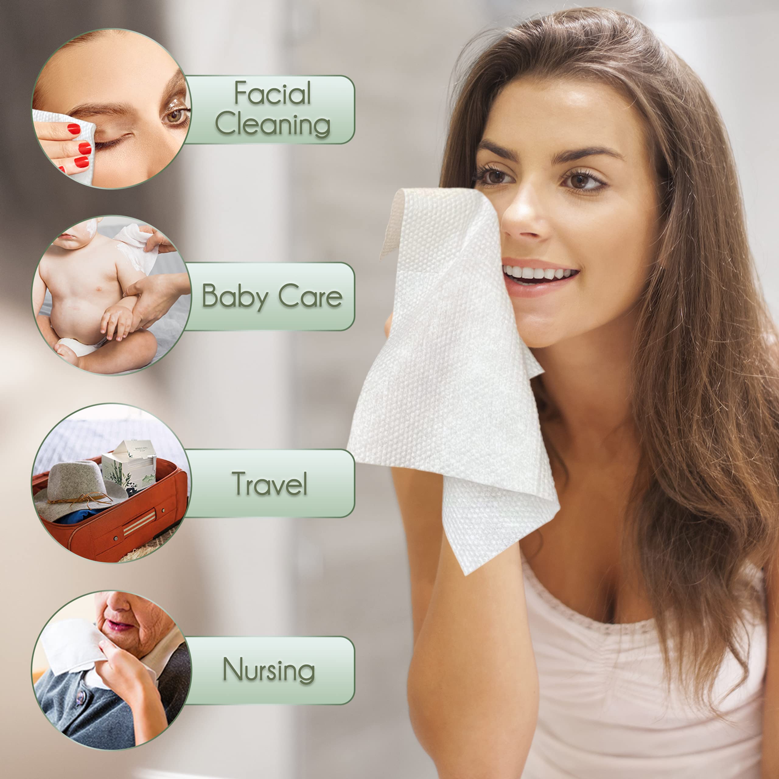 WOWOTEX multi-use towel suited for travel, baby care, and household tasks.
