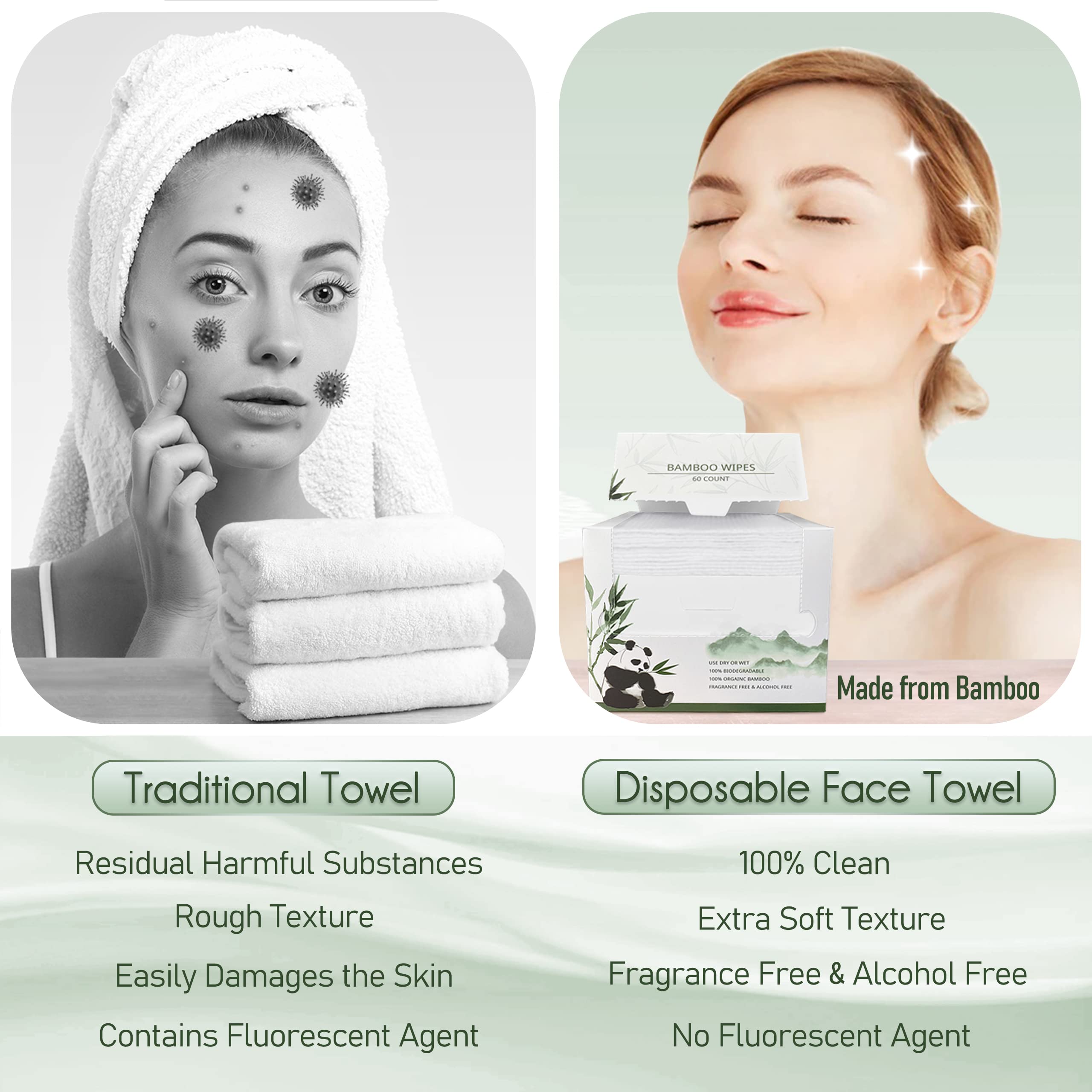 WOWOTEX soft bamboo towel texture conveys luxurious, skin-friendly feel.