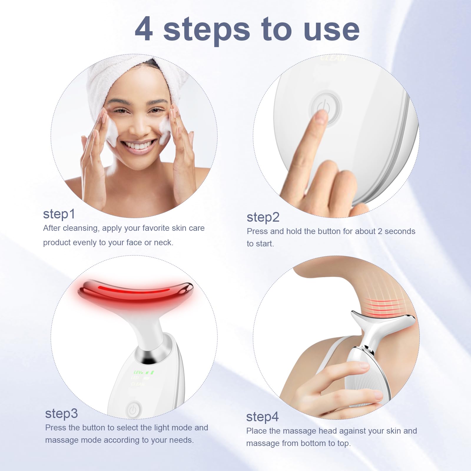 WOWPASS facial massager cream absorption demo shows improved formula uptake during massage