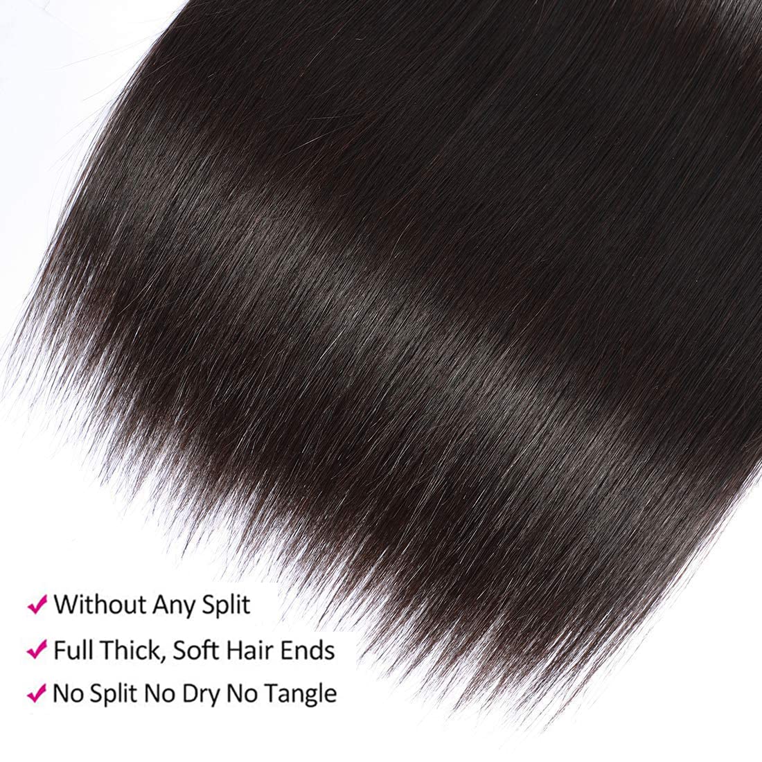 WOWQUEEN natural black straight bundles for versatile styling