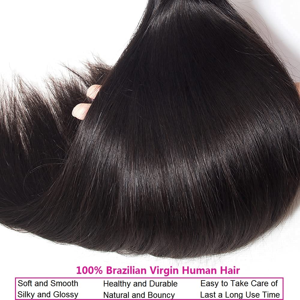 WOWQUEEN straight hair bundle ends closeup showing thickness and health