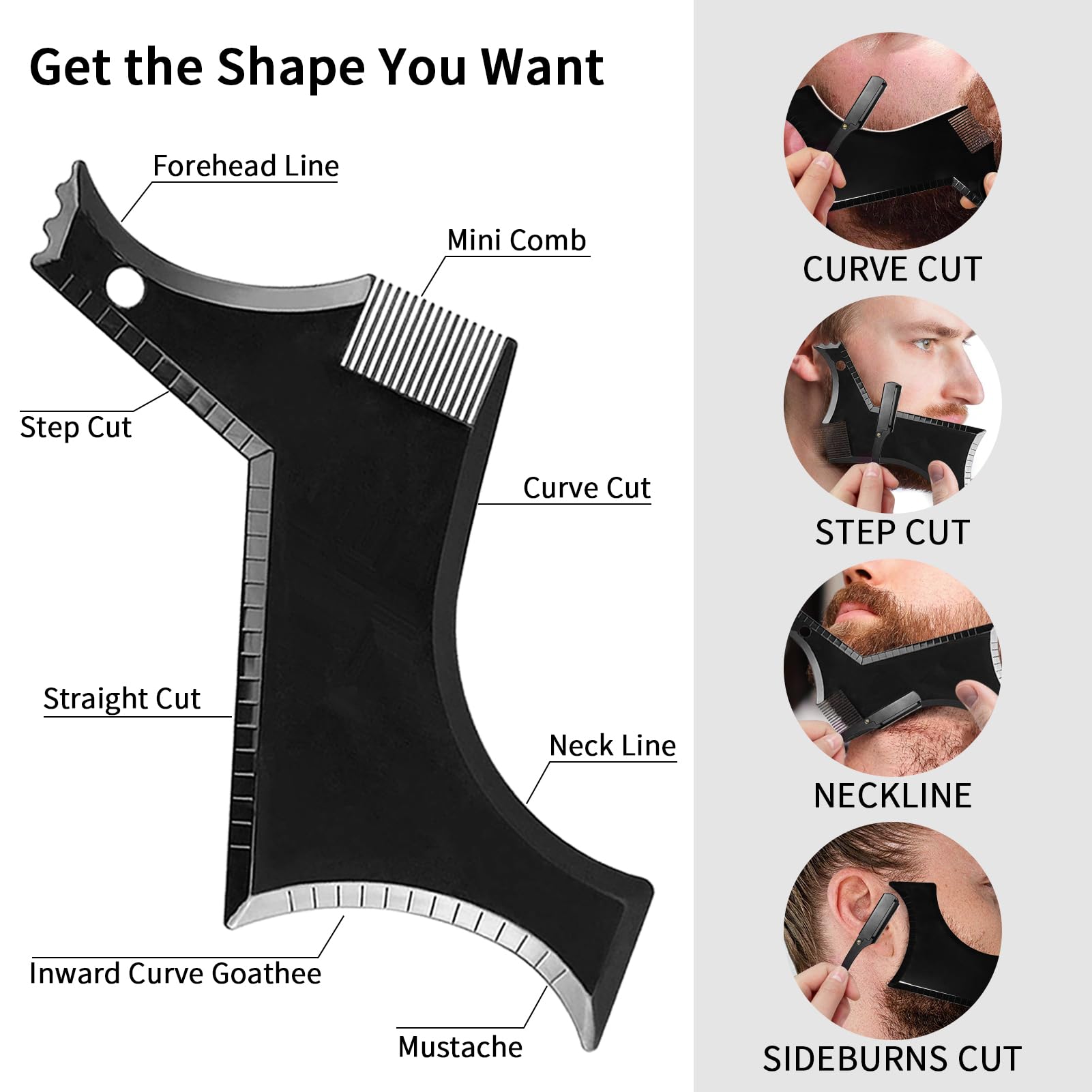 WOZUTUNT beard template mapping helps plan symmetrical shapes with ease