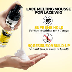 WOZUTUNT applied-on-wig-cap demonstrates secure, quick-drying lace bond.