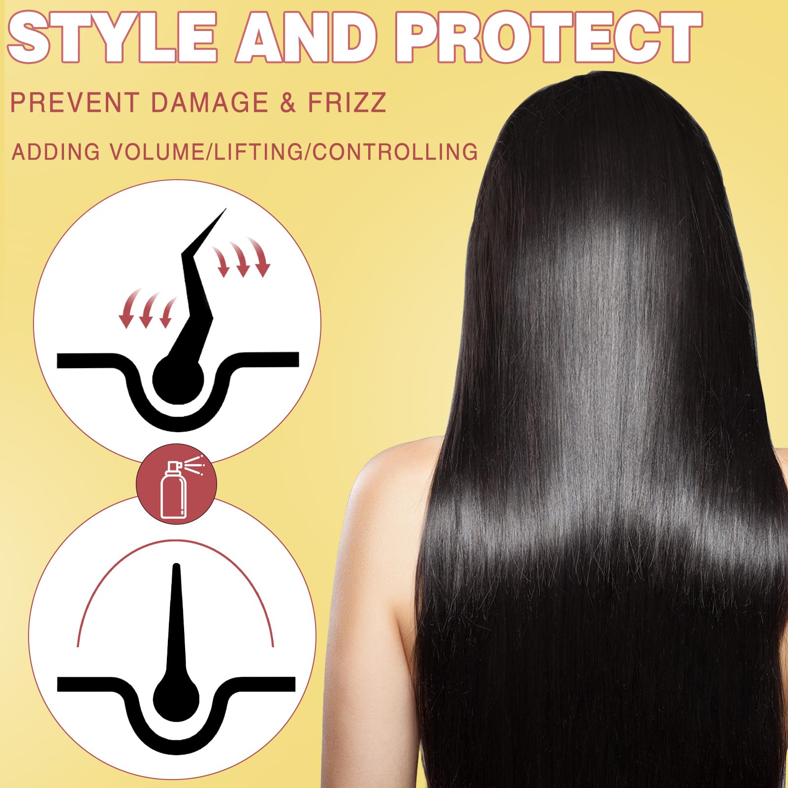WOZUTUNT apply on dry hair demonstration before heat styling