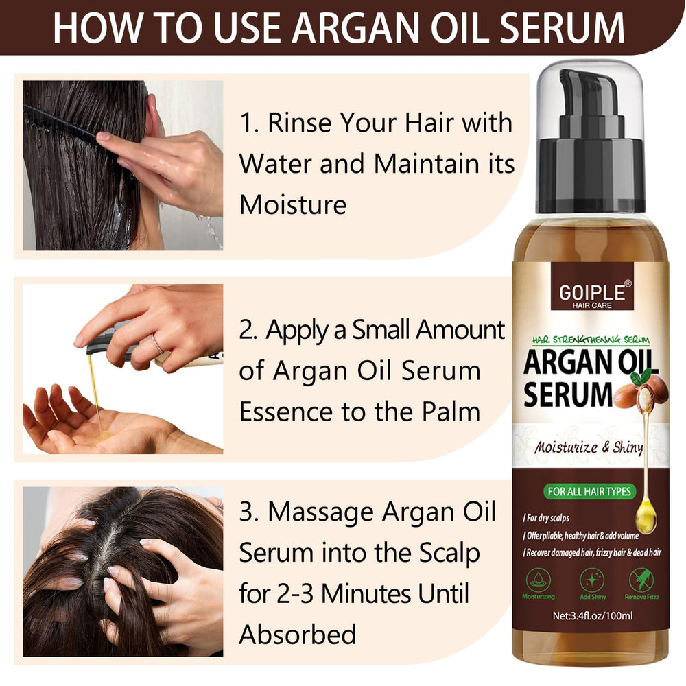 WOZUTUNT Argan Oil Serum frizz-control reduces water loss and puffiness for smoother hair.