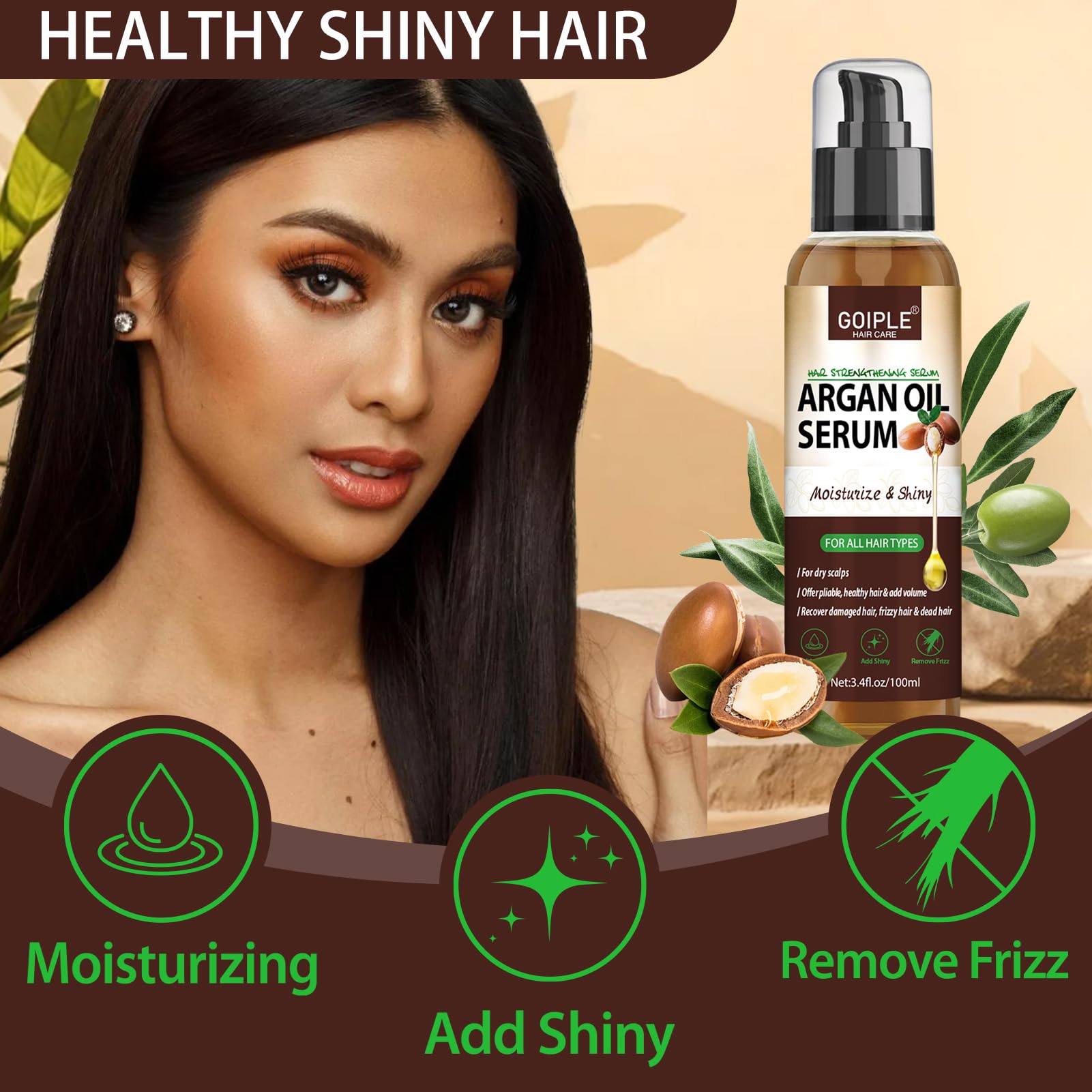 WOZUTUNT Argan Oil Serum shine-boost enhances natural luster without heavy residue.