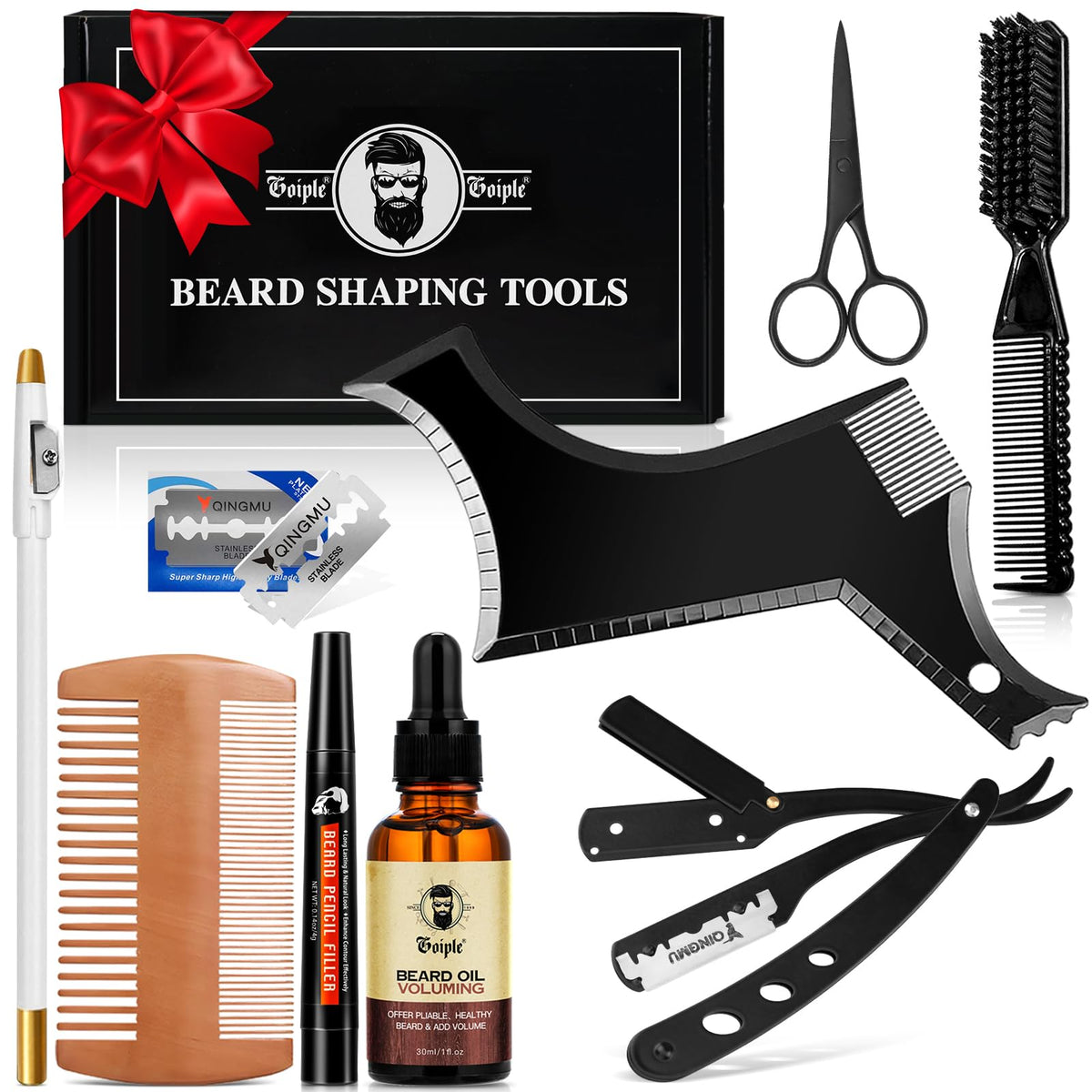 WOZUTUNT beard shaper kit front view for precise trimming and clean lines.