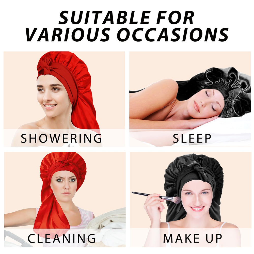 WOZUTUNT packaging-ready satin bonnet enhances your sleep kit or gift-ready presentation