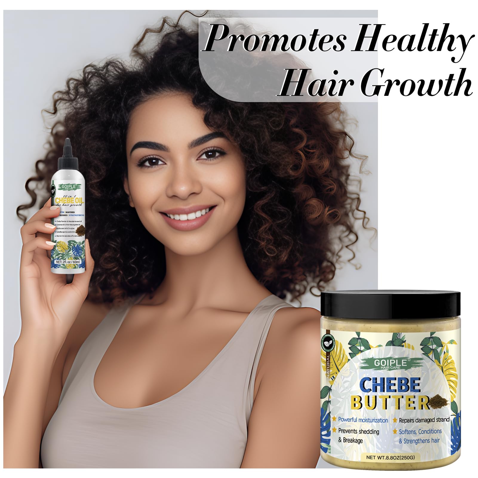 WOZUTUNT Chebe deep-conditioning setup shown with shower cap use.