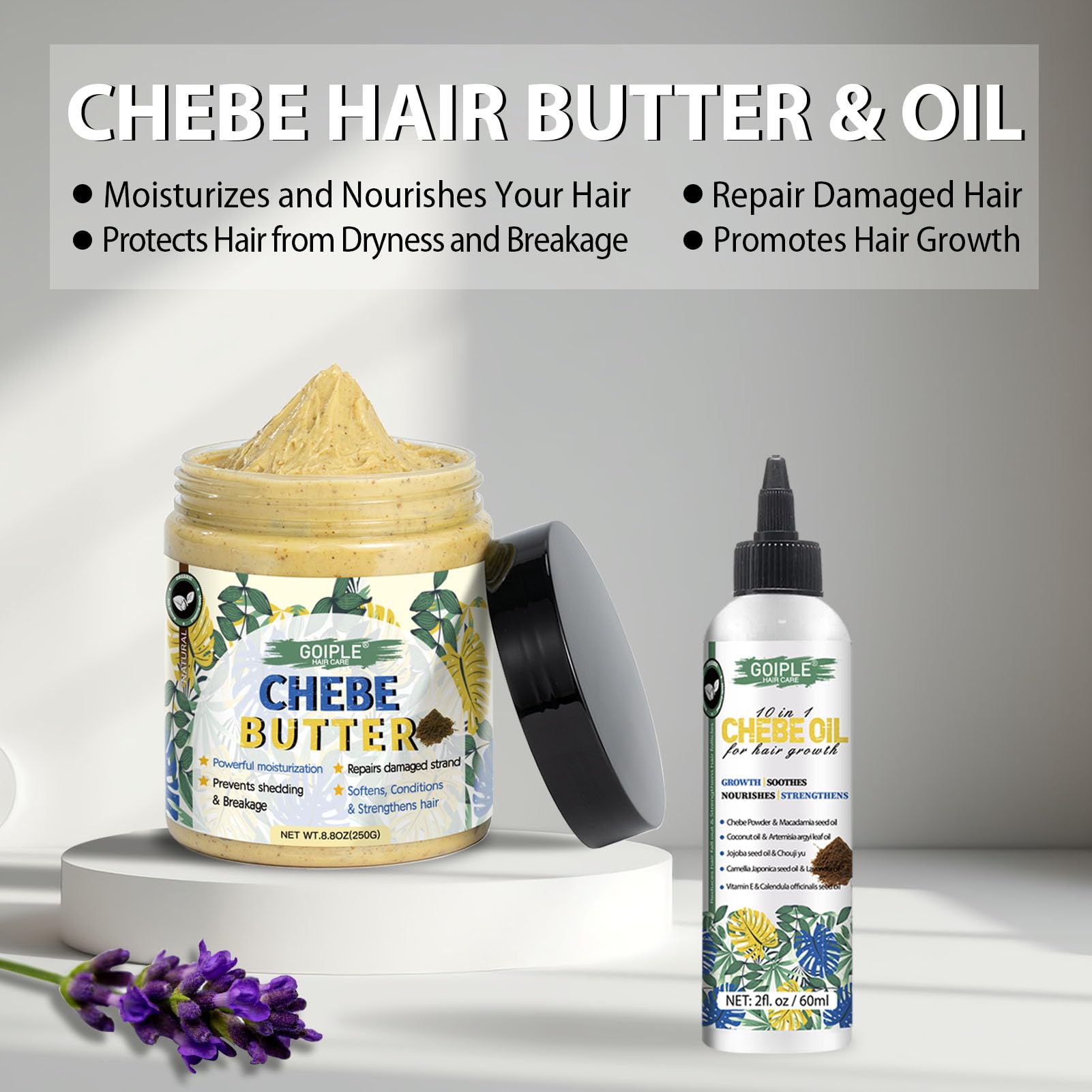 WOZUTUNT Chebe hair butter texture closeup reveals creamy consistency for softness.