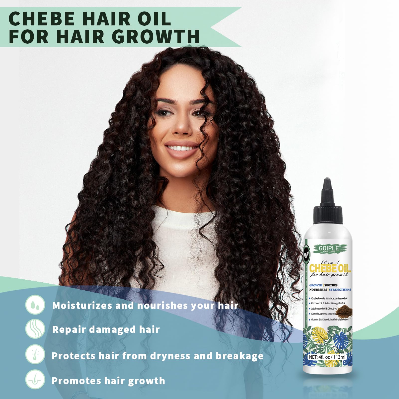 WOZUTUNT Chebe oil natural ingredients with macadamia and jojoba
