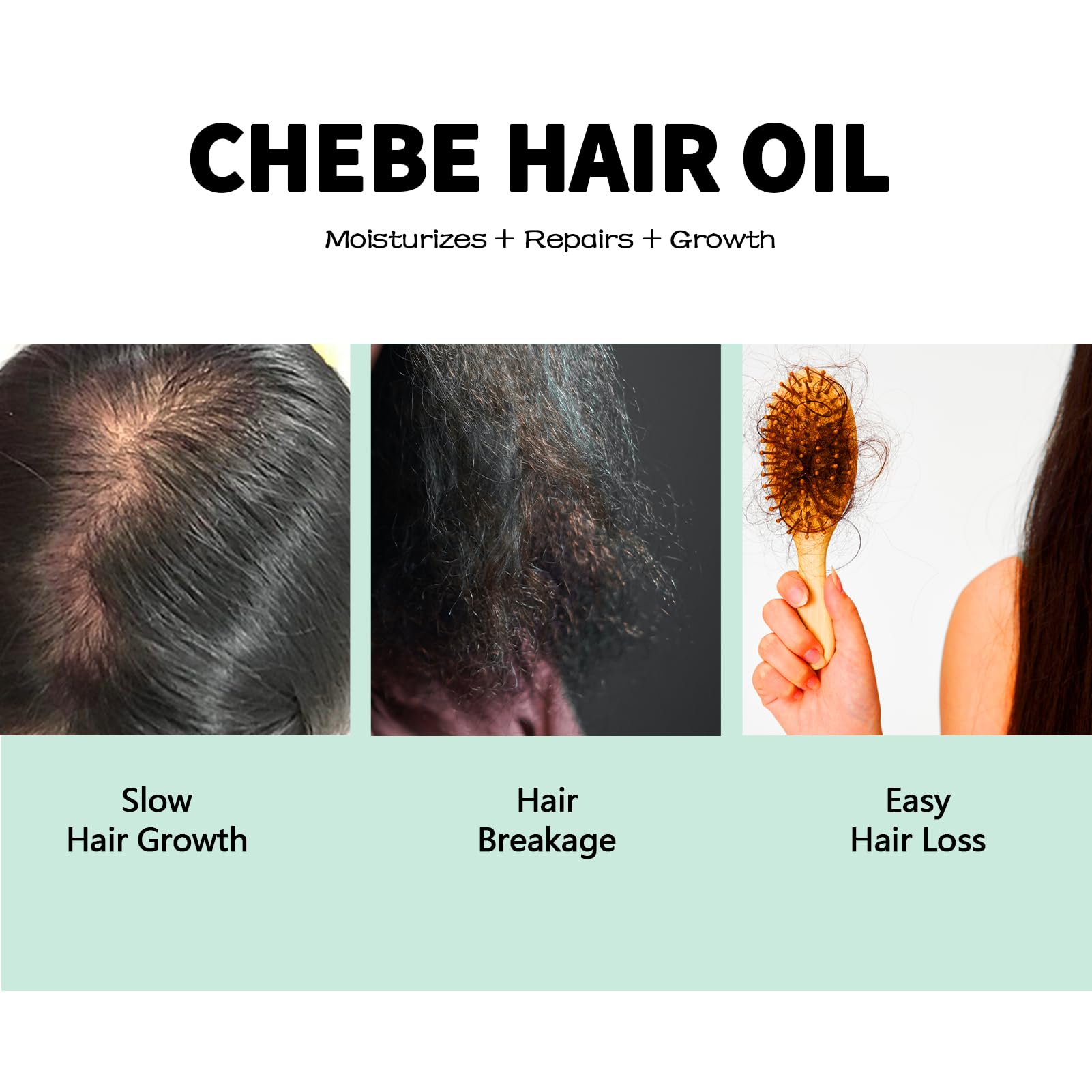 WOZUTUNT Chebe oil applying to the scalp with massage